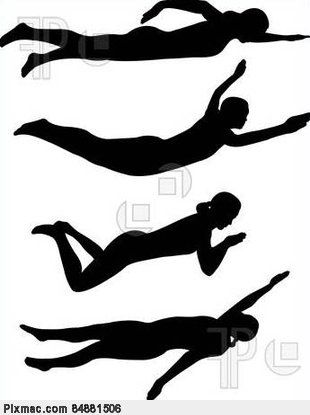 310x415 Swimming Silhouettes Silhouettes Swimmer Pixmac Vector 84881506