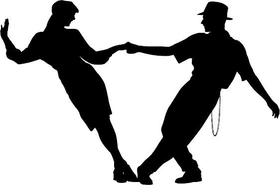 562x372 Couple Swing Dancing Silhouette Die Cut Vinyl Decal Sticker.