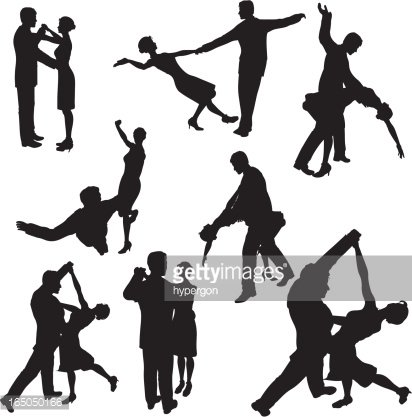 412x417 Ballroom Dancing Silhouette Collection Premium Clipart