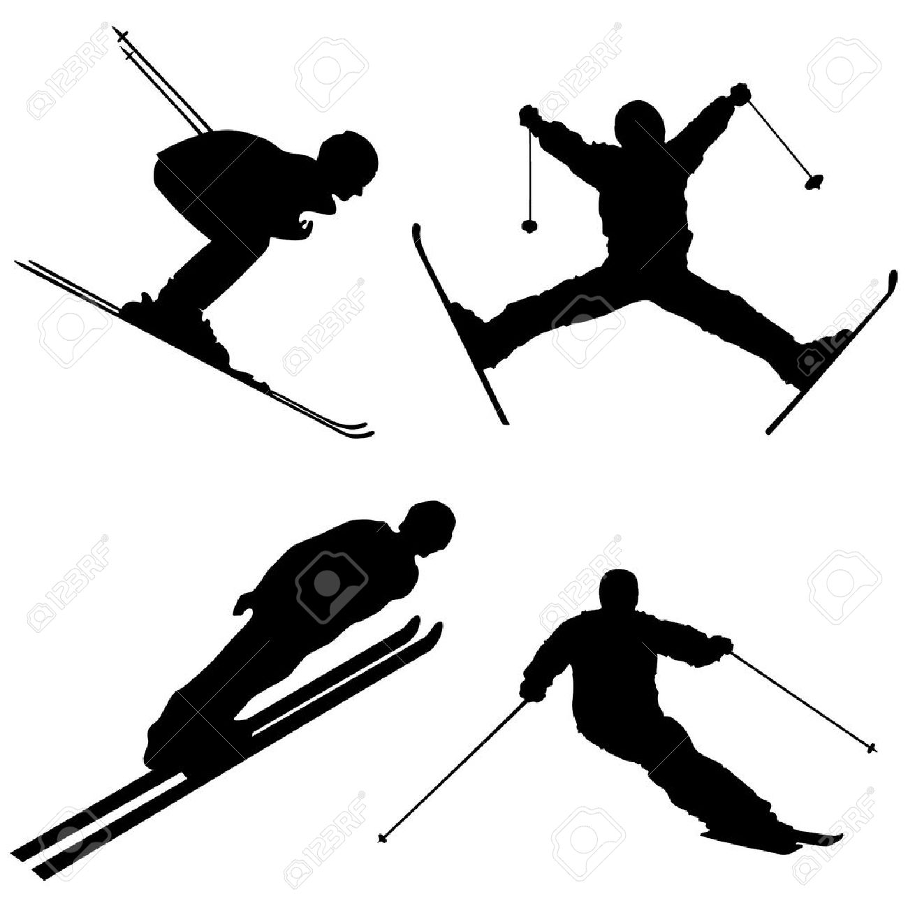 1300x1300 Silhouette Clipart Skier