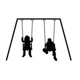 160x160 Child Silhouette Sweet On Swing Set Illustration Stock Image