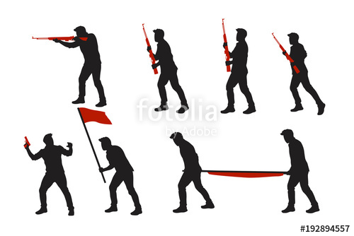 500x334 Two Color War Men Silhouettes Set 02 Stock Image And Royalty Free