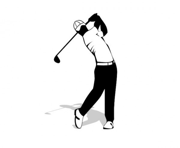 600x493 Golf Back Swing Vector Silhouette