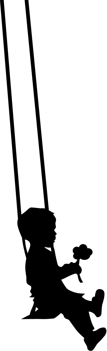 374x1223 Kids Silhouette Boy Swing Decal