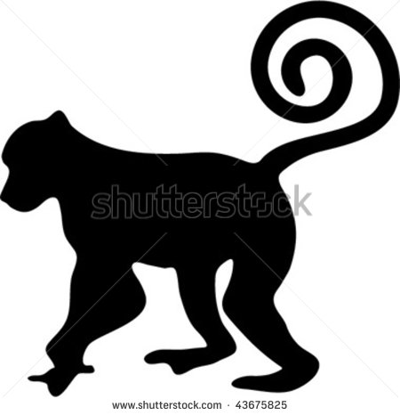 450x466 Monkey Silhouette Clipart