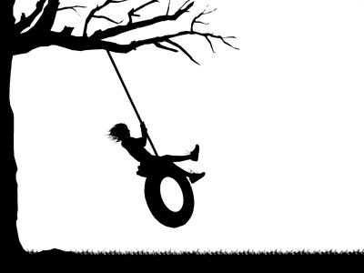 400x300 Tree Swing Clipart Black And White