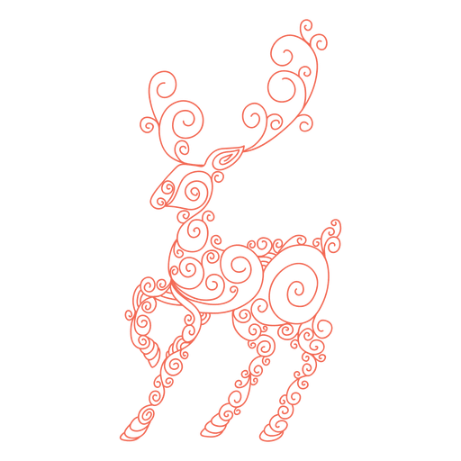 512x512 Reindeer Silhouette Red Swirl Pattern 84