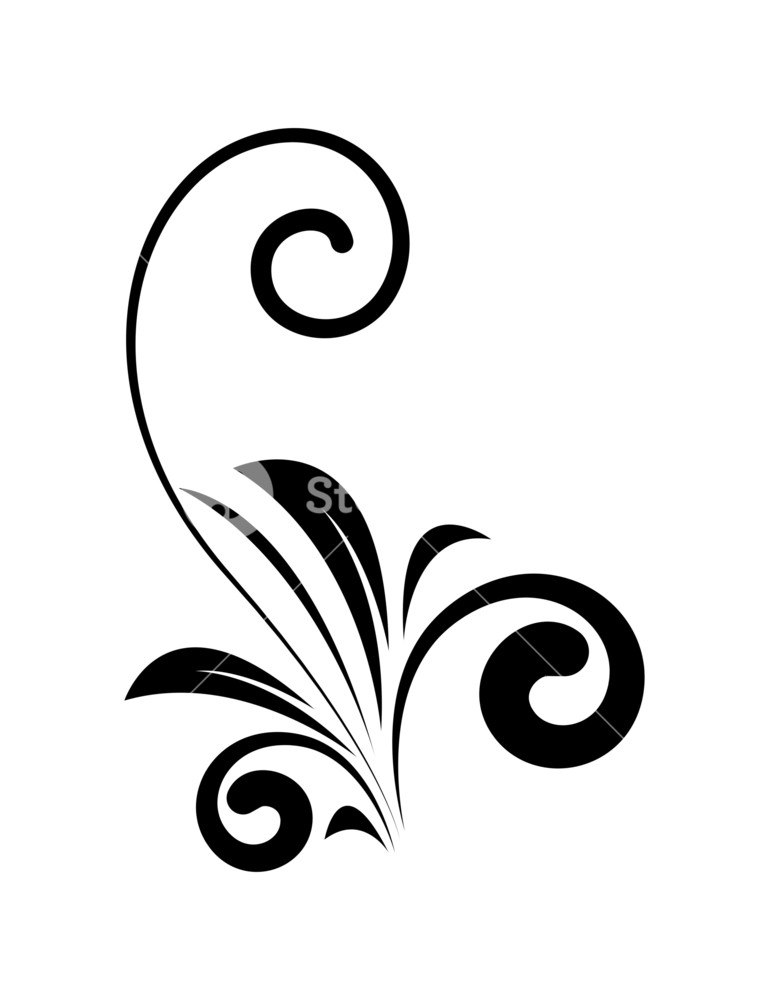 769x1000 Decorative Old Swirl Silhouette Royalty Free Stock Image