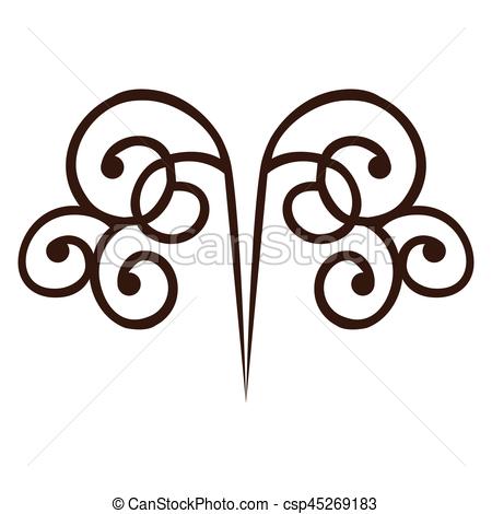 450x470 Silhouette Set Decorative Ornament Swirl Design Vector Vector