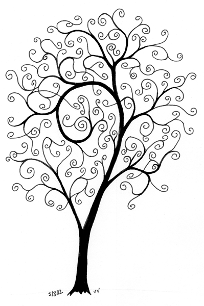 Swirly Tree Silhouette at GetDrawings | Free download