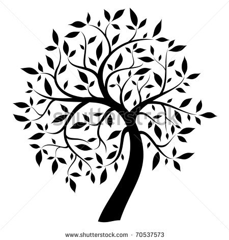 450x470 Drawn Tree Black And White