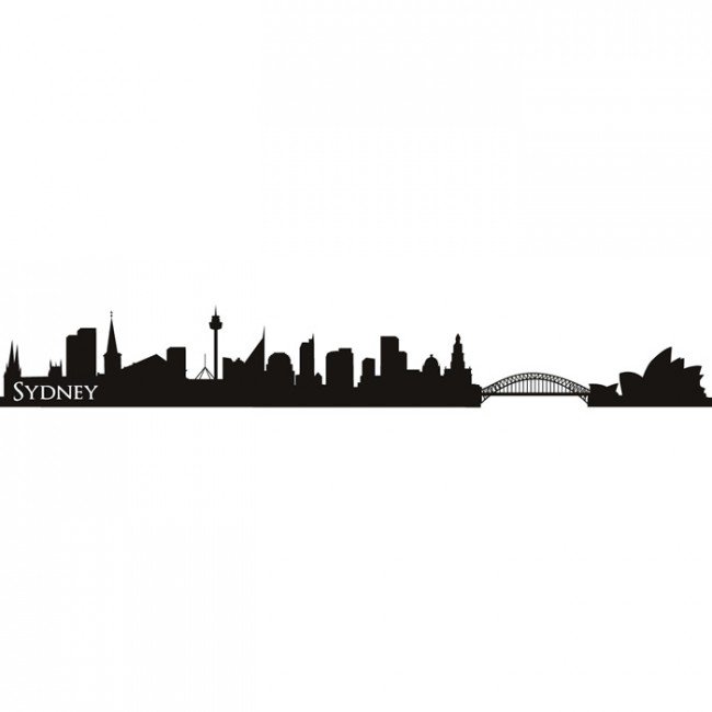 650x650 Sydney Skyline Wall Sticker Australia Wall Decal Living Room