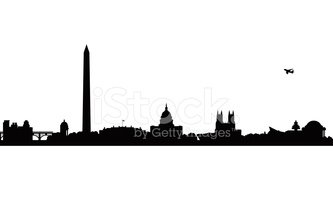 333x200 Washington City Skyline Silhouette Background Stock Vectors