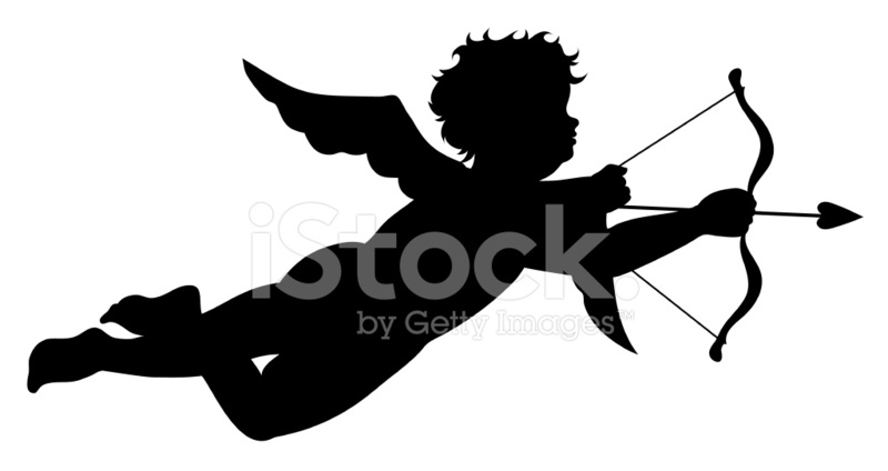 800x424 Cupid Silhouette Stock Vector