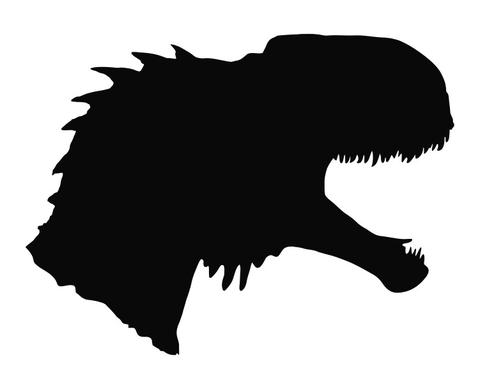480x389 Tyrannosaurus Rex Head T Rex Silhouette Die Cut Vinyl Decal