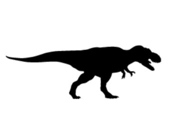 340x270 T Rex Dino Silhouette Machine Embroidery Design