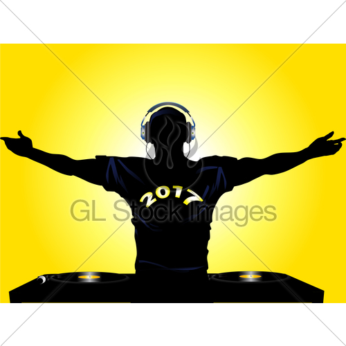 500x500 Dj Silhouette With 2017 T Shirt Gl Stock Images