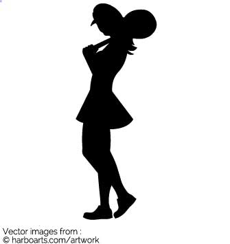 335x355 Download Girl Tennis Player Silhouette