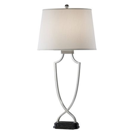 450x450 Polished Nickel Table Lamp With An Urn Silhouette And Black Marble