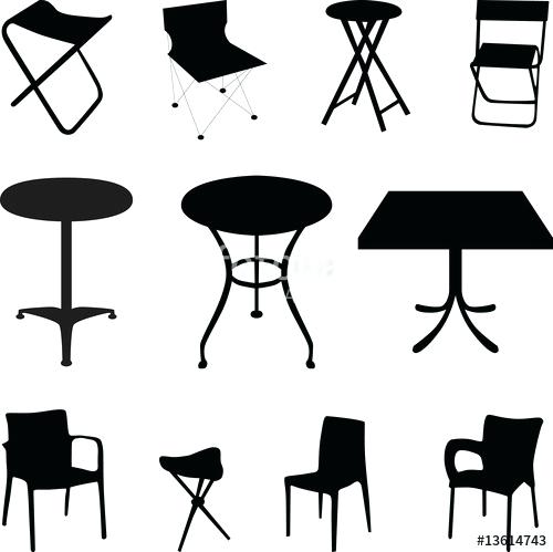 500x499 Table Silhouette Chair And Table Silhouette Vector Silhouette