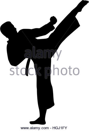 300x439 Karate Fighter Silhouette Stock Vector Art Amp Illustration, Vector