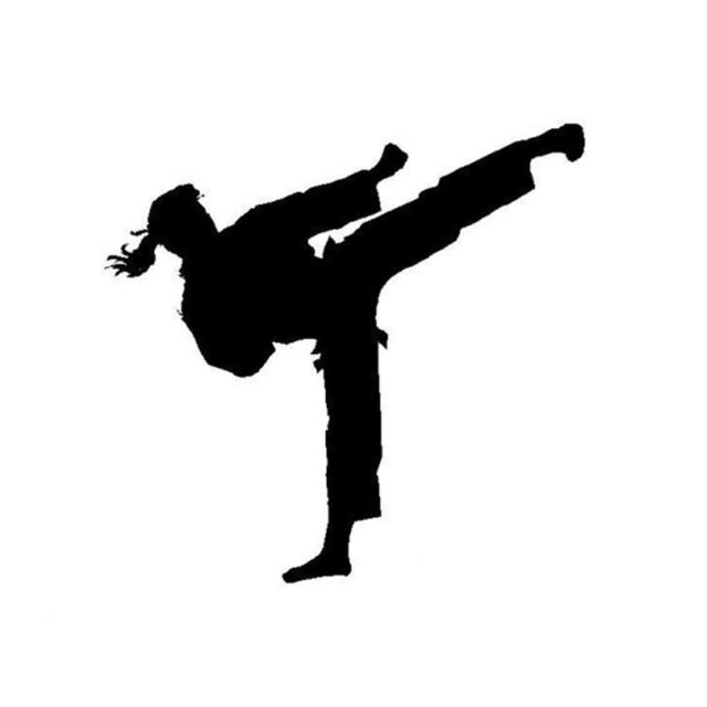 640x640 14.413.9cm Personality Of Taekwondo Girl Car Stickers Cartoon