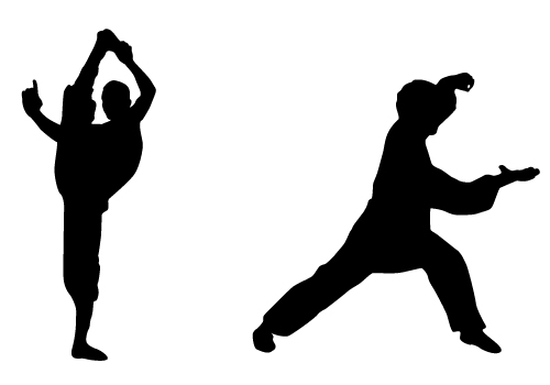 500x350 Martial Arts Silhouettes Clipart