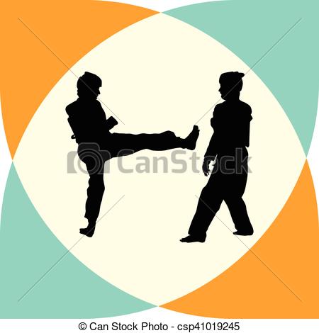 450x470 Taekwondo Woman Silhouette Vector Eps Vector