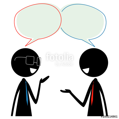 500x500 Vector Illustration Of Two Stick Figure Silhouette Business Man