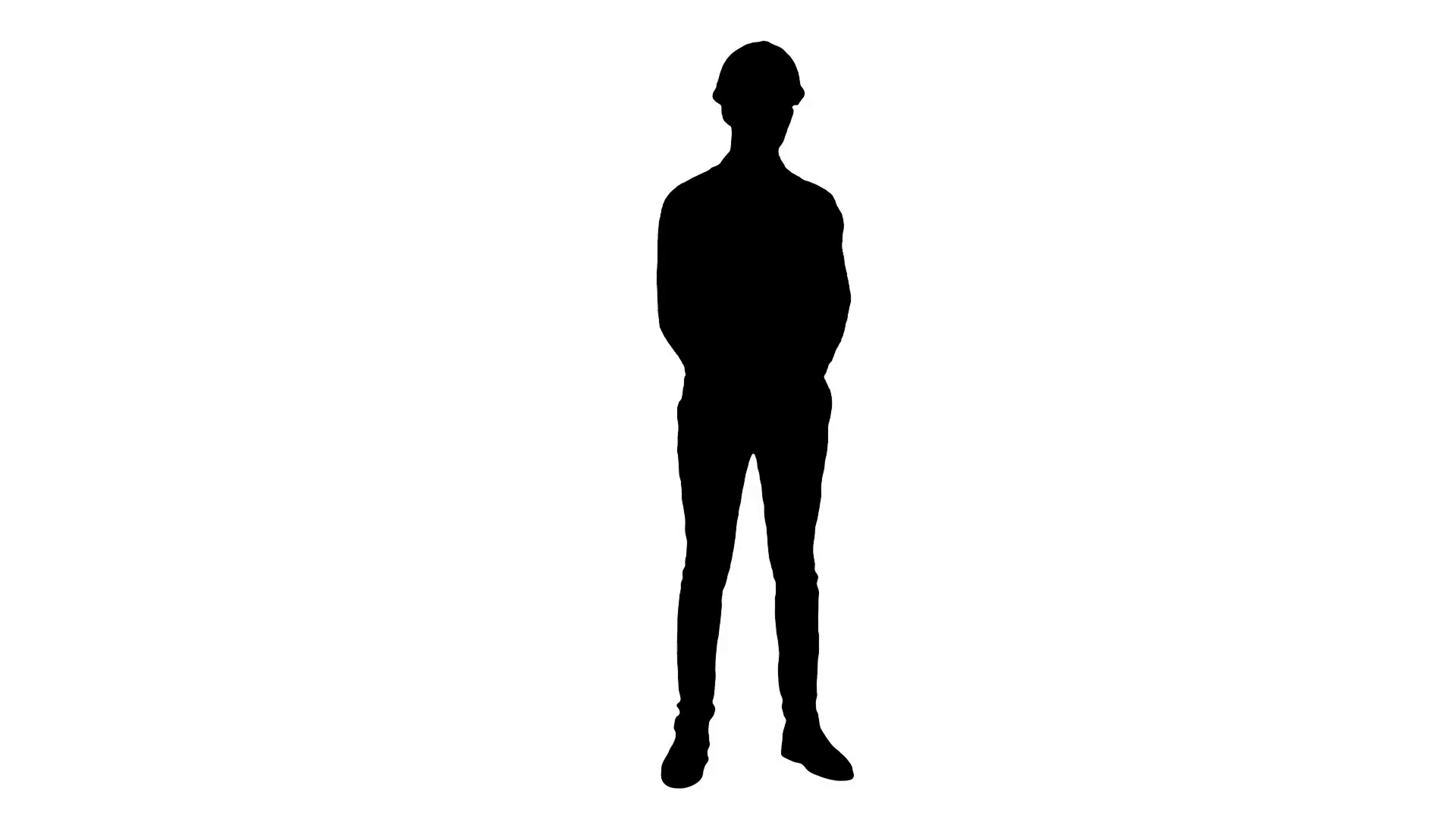 1920x1080 Silhouette Happy Young Engineer In Helmet Talking To The Camera