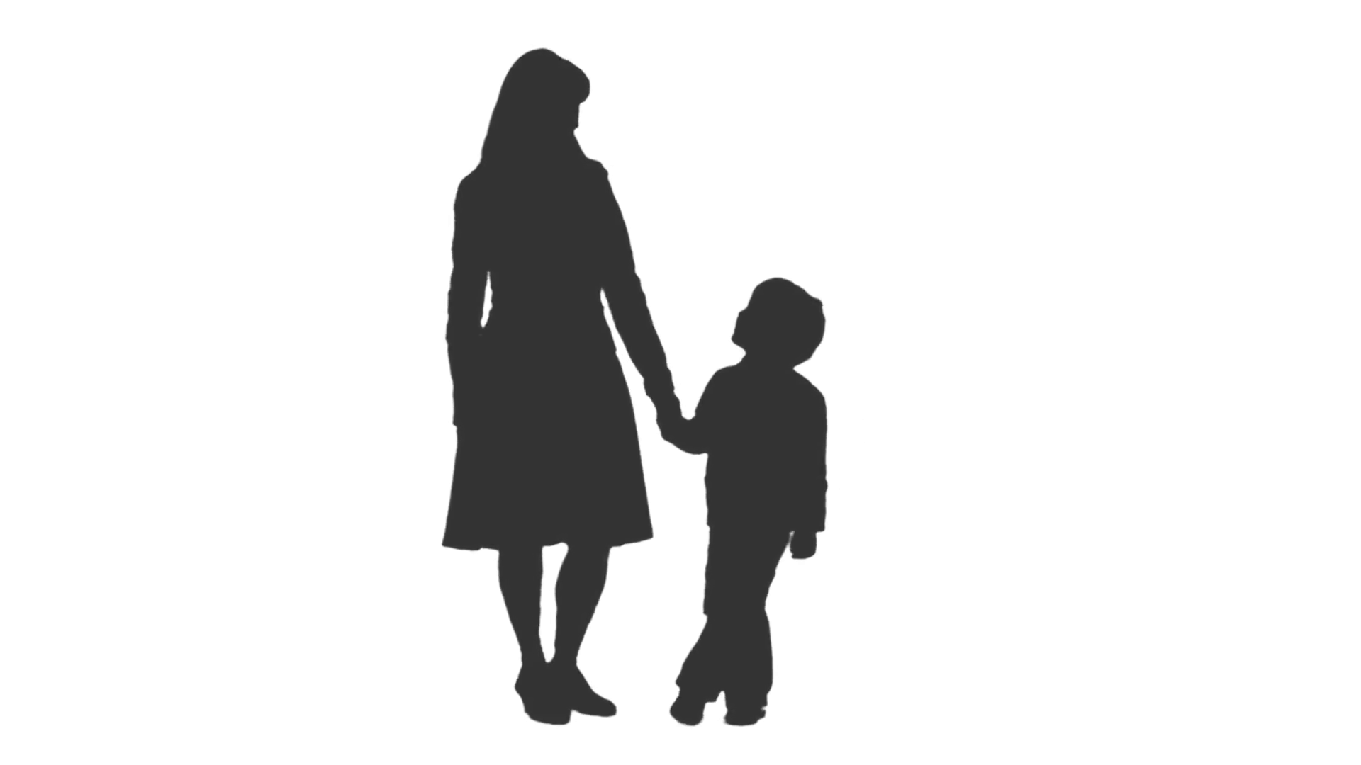 1920x1080 Silhouette Of A Woman Standing Talking With Her Son. Front