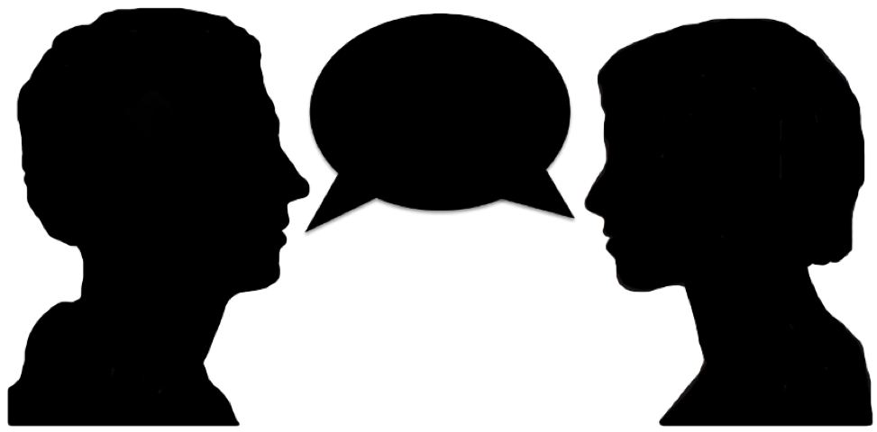973x480 Two People Talking Silhouette Clipart