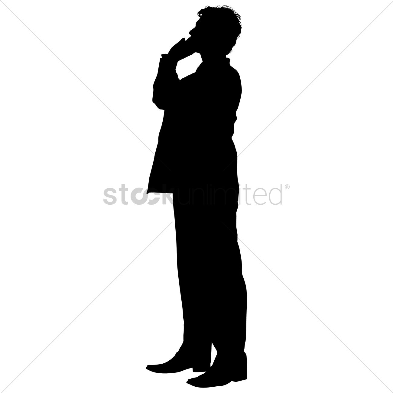 1300x1300 Businessman Talking On A Phone Silhouette Vector Image