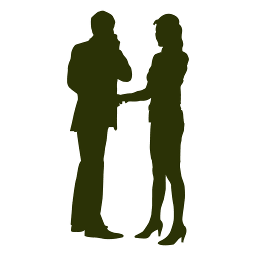 512x512 Businessman Woman Talking Silhouette