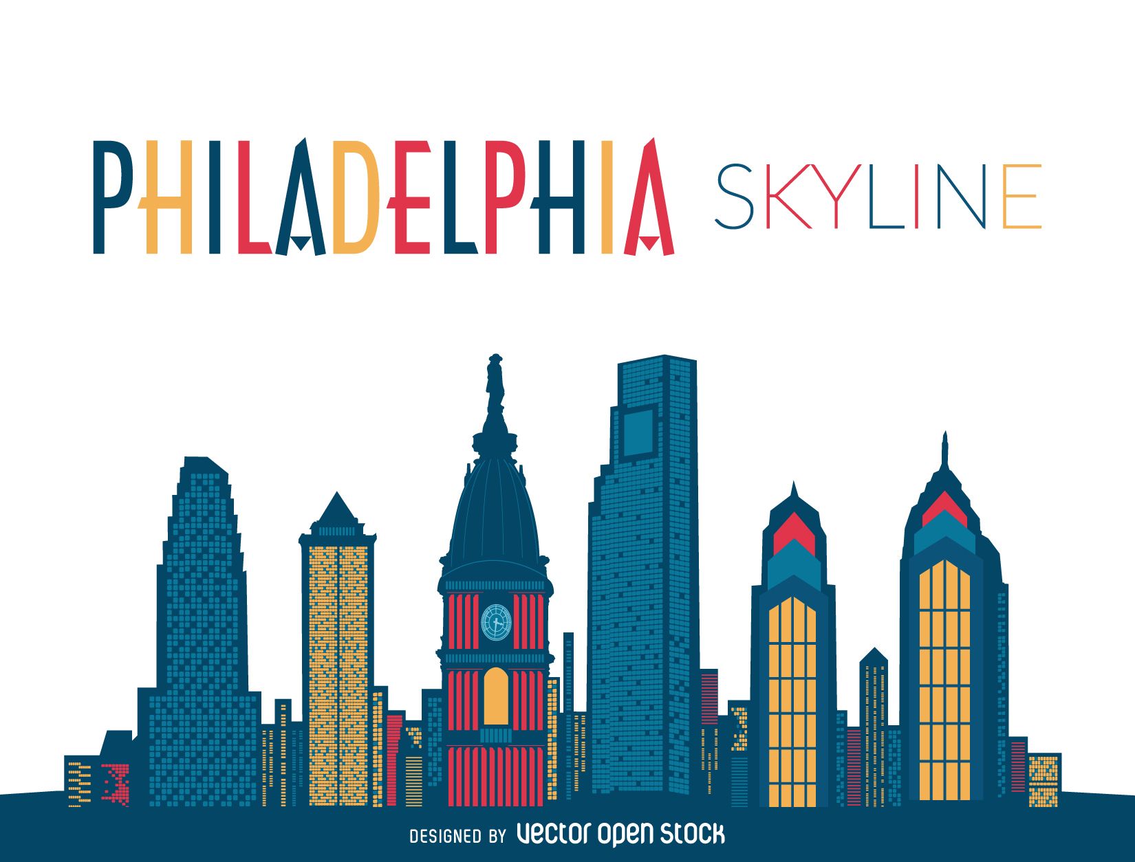 1650x1254 Modern And Flat Illustration Featuring Philadelphia Skyline