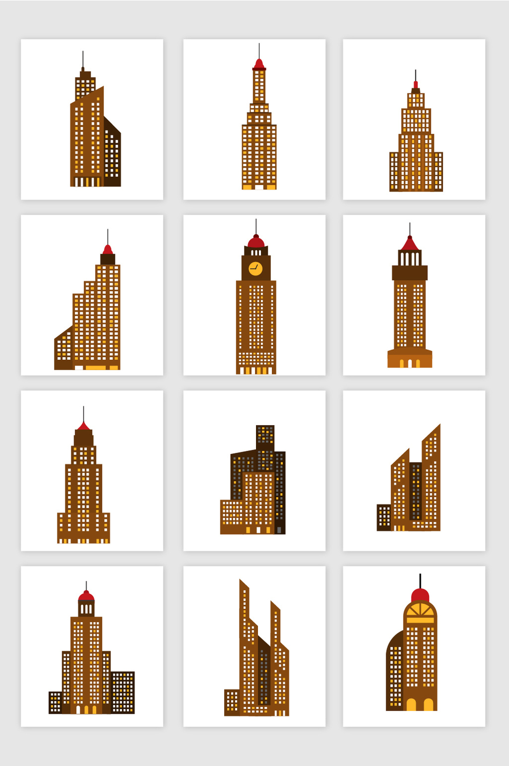 1024x1540 City Tall Building Silhouette Vector Material Free Download Pikbest