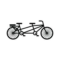 200x200 Man And Woman With Tandem Bicycle Vector Image