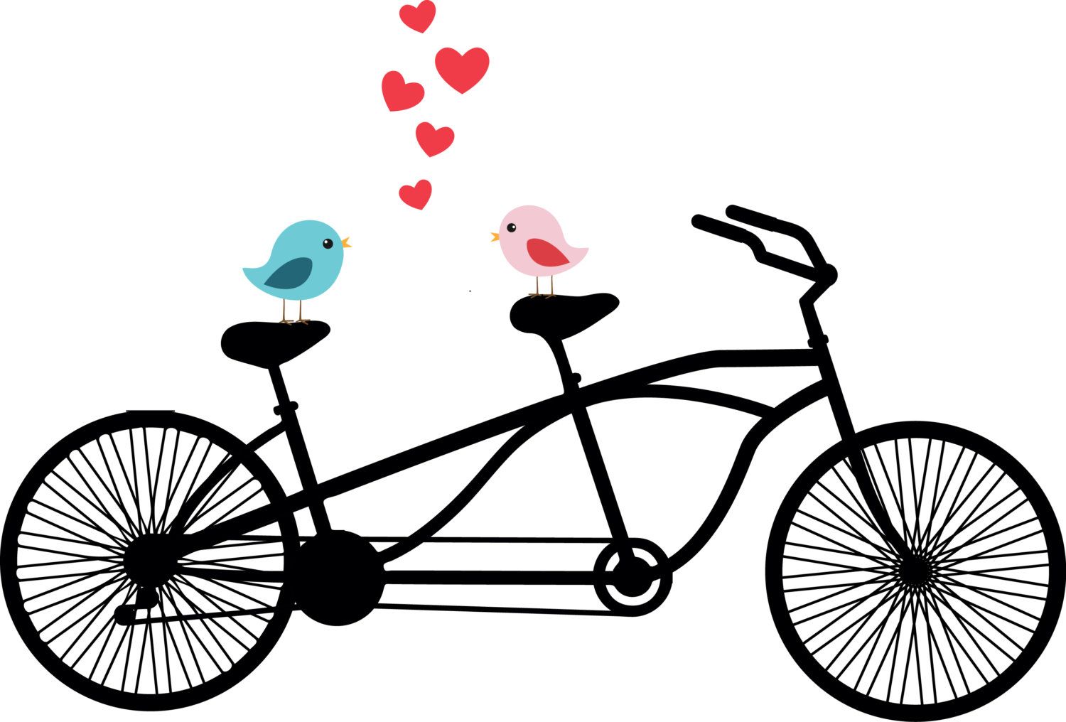 1500x1016 Tandem Bicycle Clipart Love Birds Wedding By Thelilcliparts