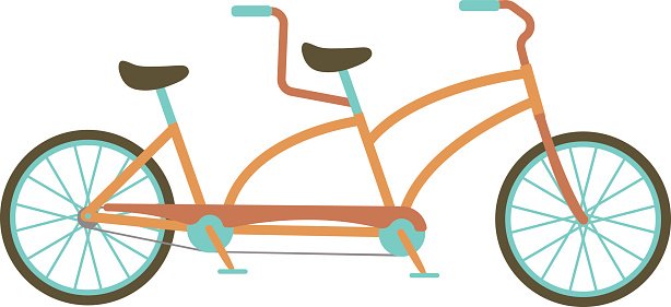 614x281 Tandem Bike Vector Illustration Stock Vectors