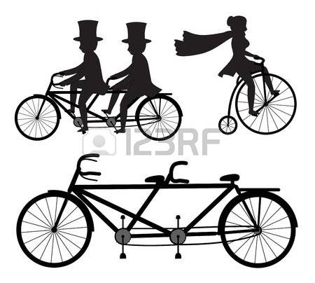 450x404 Drawn Biker Tandem Bike