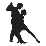 150x150 Pair Of Tango Dancers Silhouette Vector Image
