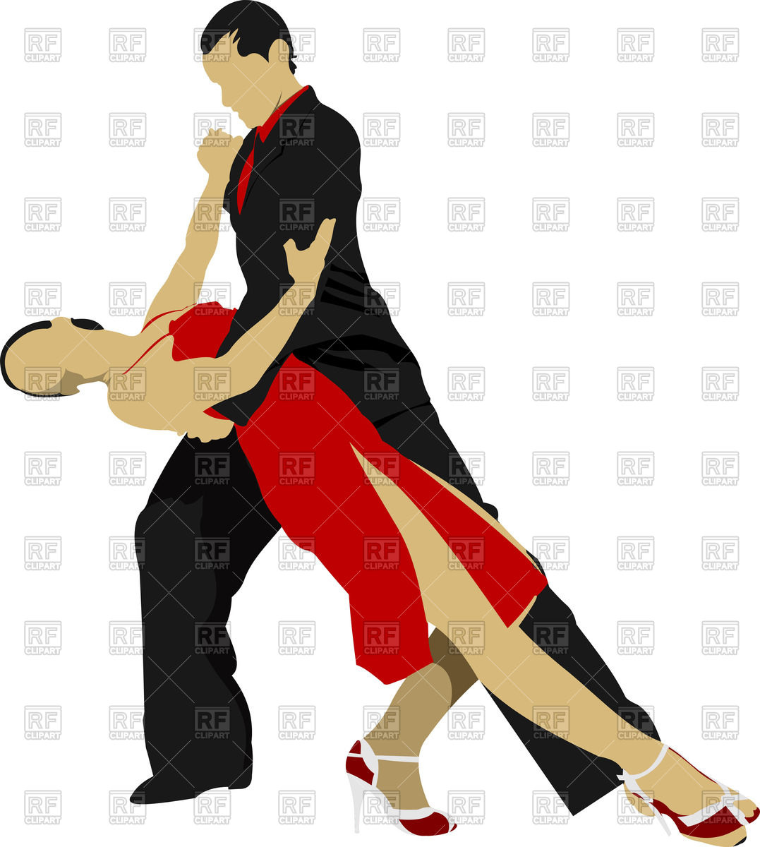 1077x1200 Tango Dancers Royalty Free Vector Clip Art Image