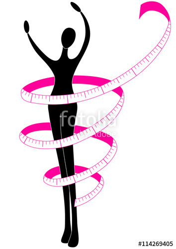 354x500 Female Silhouette With A Tape Measure Stock Image And Royalty