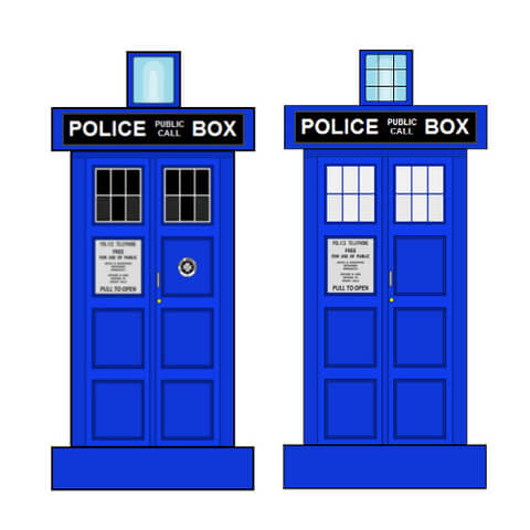 480x480 Tardis Police Box Paper Toy Free Printable Papercraft Templates