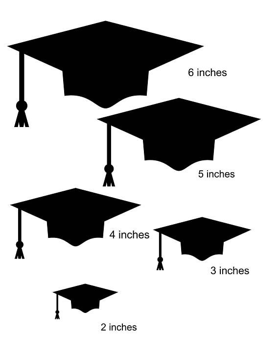 570x738 Grad Cap Silhouette Paper Die Cut Graduation Cap Mortar Board