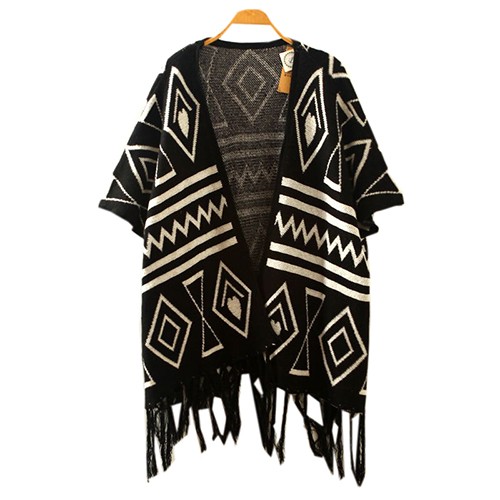 500x500 White Striped V Neck Short Sleeve Tassel Asymmetrical Silhouette