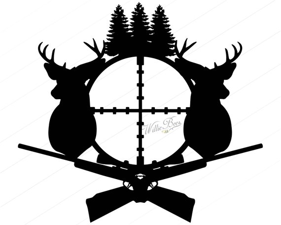 570x456 Deer Hunting Svg Silhouette Clipart Gone Hunting Deer