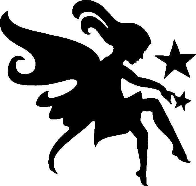 685x651 Cool Silhouette Fairy With Stars Tattoo Stencil