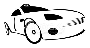 375x200 The Black Silhouette Of A Taxi Stock Vectors