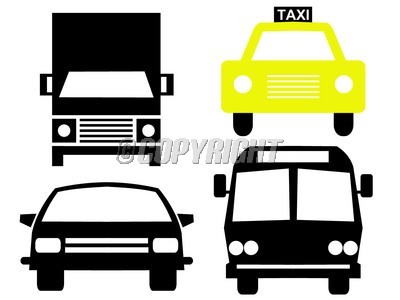 400x300 Vehicle Silhouettes Bus Truck Car And Taxi Scrapbook Junk Albums